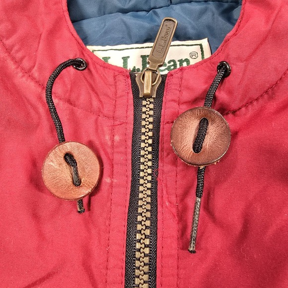 Vintage LL Bean Jacket Mens Large Red Colorblock Aztec Thinsulate Hooded USA 90s - Picture 9 of 16